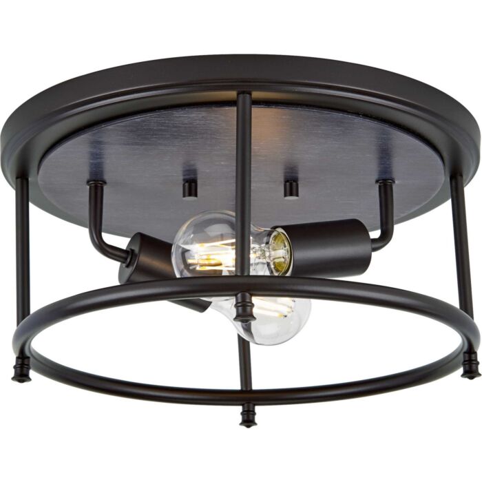 Durrell 2-Light Flush Mount in Black