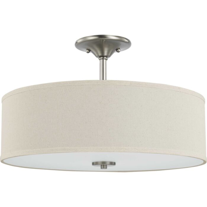 Inspire 3-Light Semi-Flush Mount in Brushed Nickel