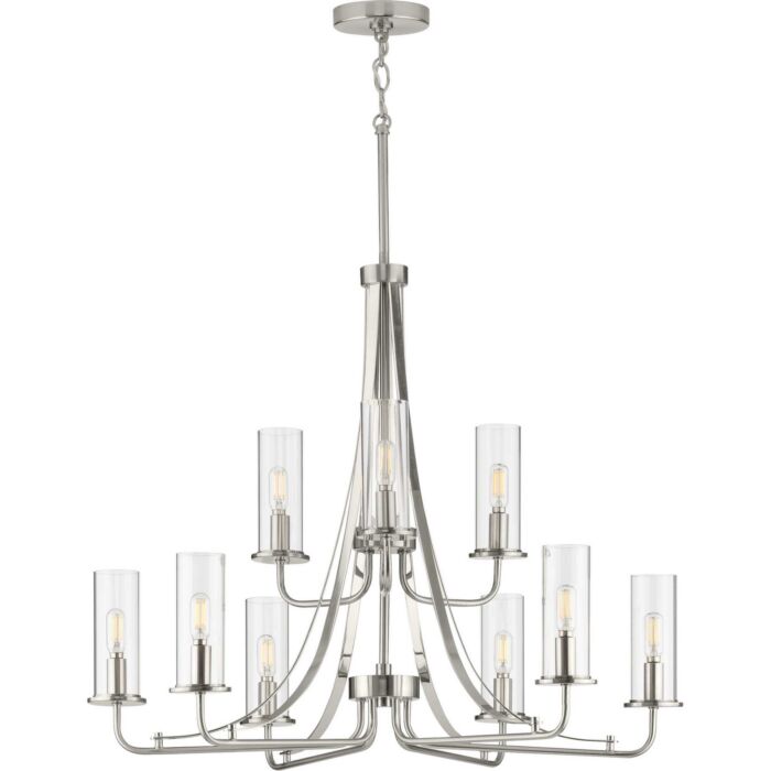 Riley 9-Light Chandelier in Brushed Nickel