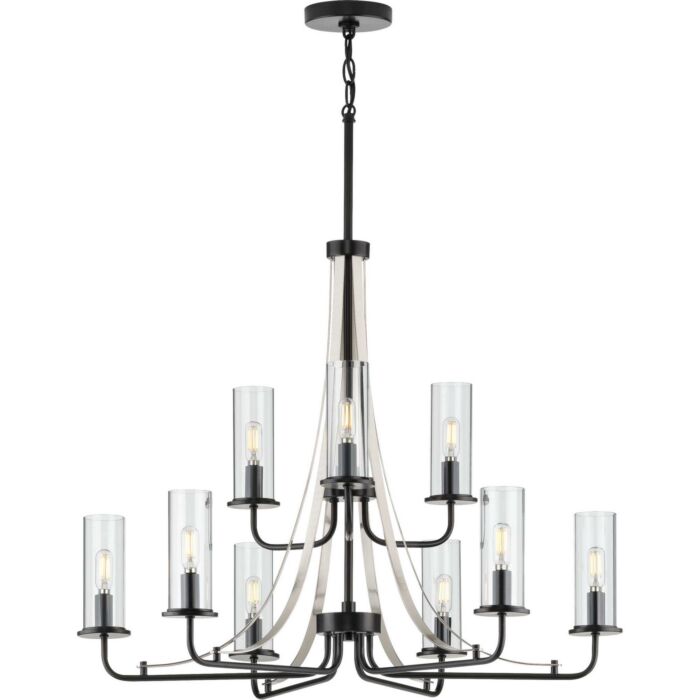 Riley 9-Light Chandelier in Black