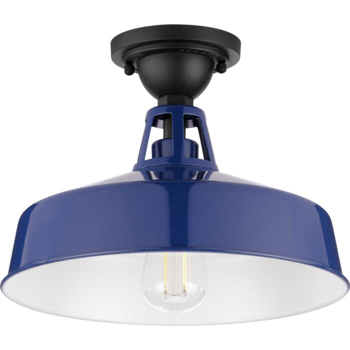Cedar Springs 1-Light Semi-Flush Mount in Navy