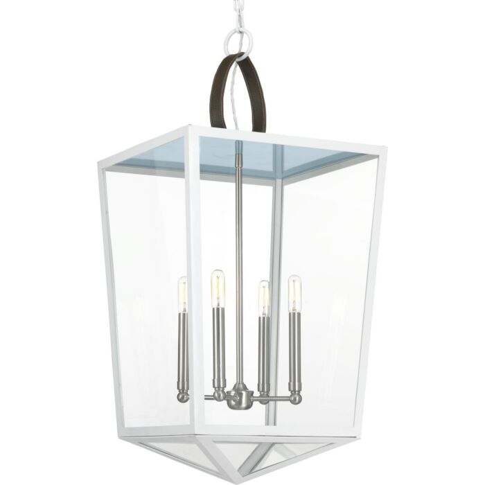 Point Dume-Shearwater 4-Light Foyer Pendant in White