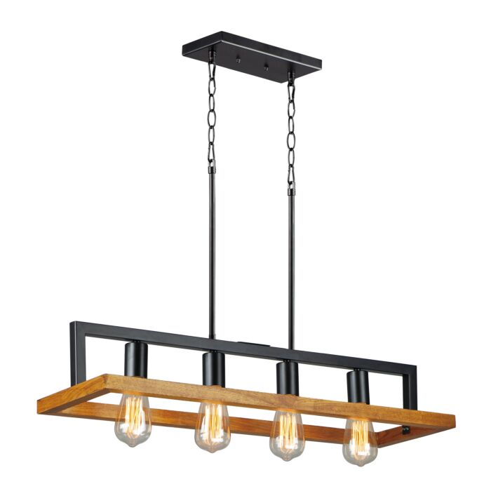 Maxim Black Forest 4 Light Linear Chandelier in Black