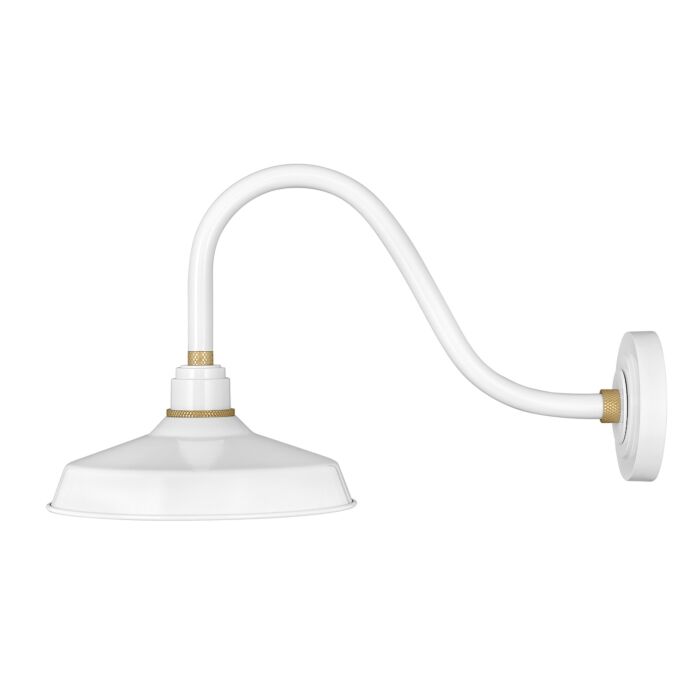 Hinkley Foundry 14 Inch Outdoor Wall Light in Gloss White