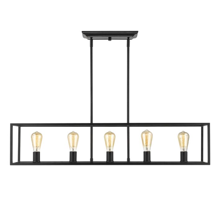 Five Light Linear Pendant by Golden