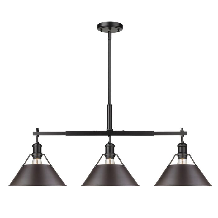 Three Light Linear Pendant by Golden