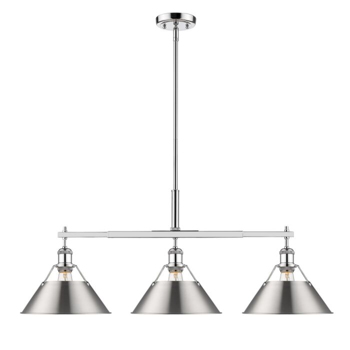 Three Light Linear Pendant by Golden
