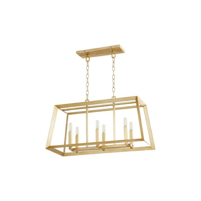 Cyan Design Hyperion 6 Light Kitchen Island Light in Aged Silver Leaf