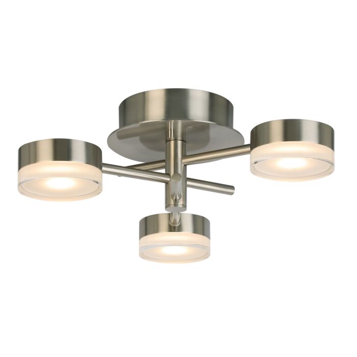 Transton 3-Light LED Ceiling Mount in Brushed Nickel
