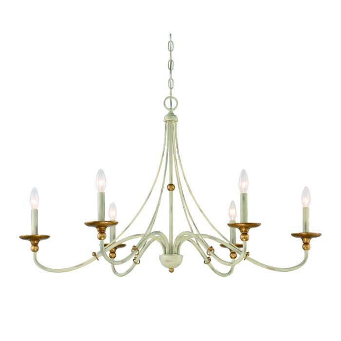 Minka Lavery Westchester County 6 Light Chandelier in Farm House White With Gilded Gold