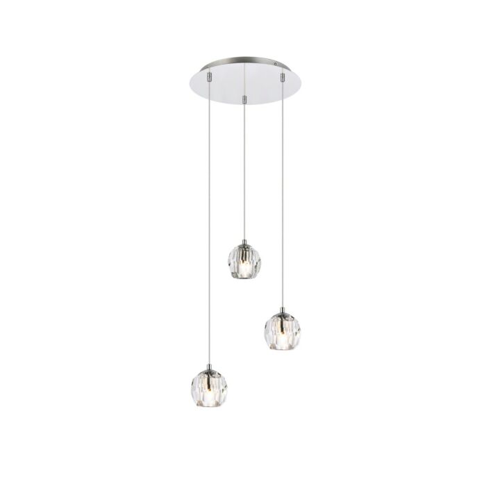 Eren 3-Light LED Pendant in Chrome