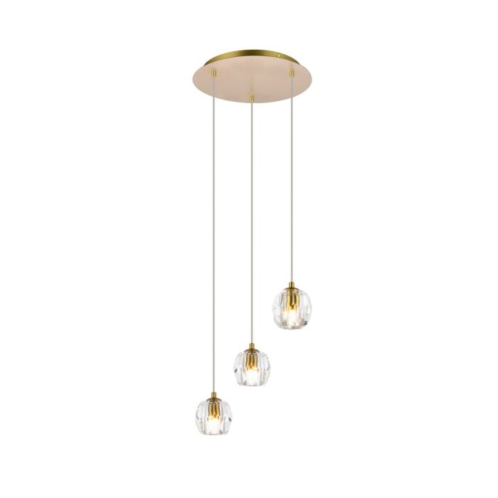 Eren 3-Light LED Pendant in Gold