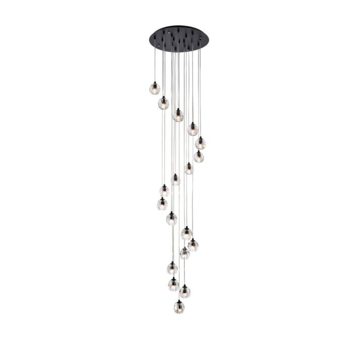 Eren 18-Light LED Pendant in Black