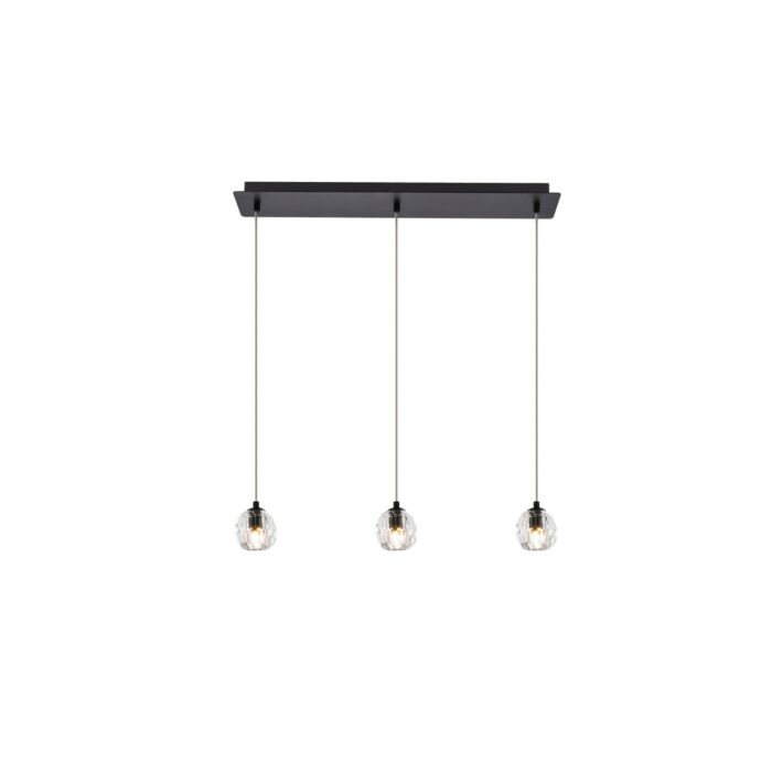 Eren 3-Light LED Pendant in Black