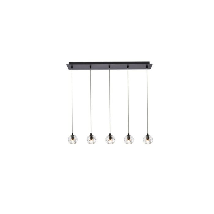 Eren 5-Light LED Pendant in Black
