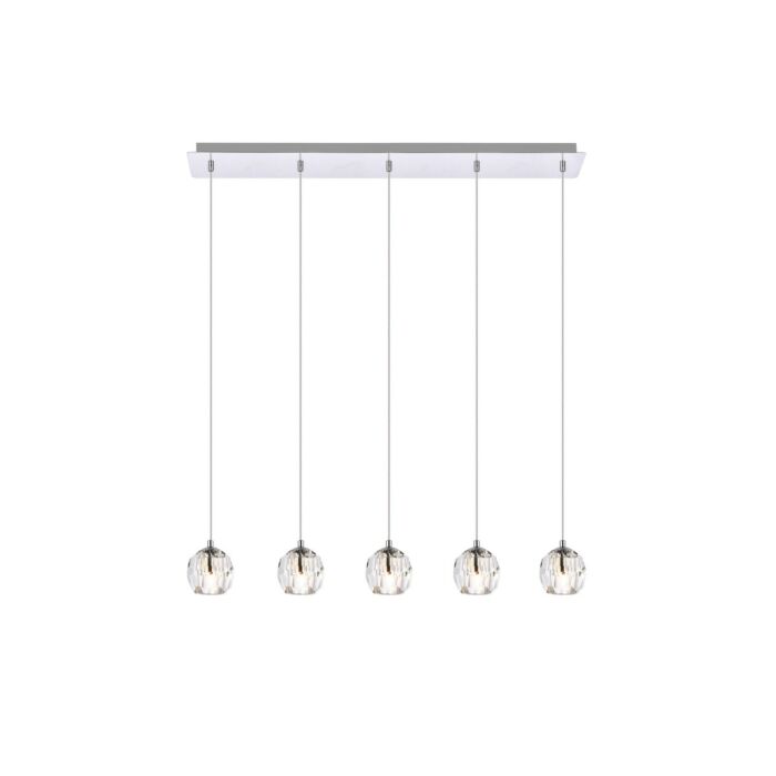 Eren 5-Light LED Pendant in Chrome