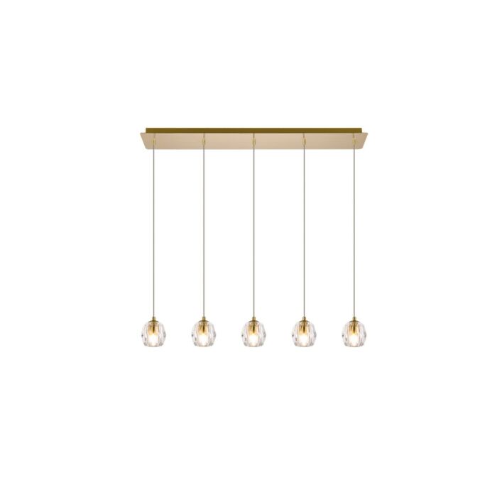 Eren 5-Light LED Pendant in Gold