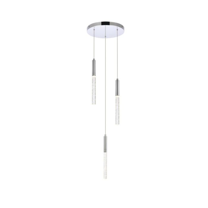 Ruelle 3-Light LED Pendant in Chrome