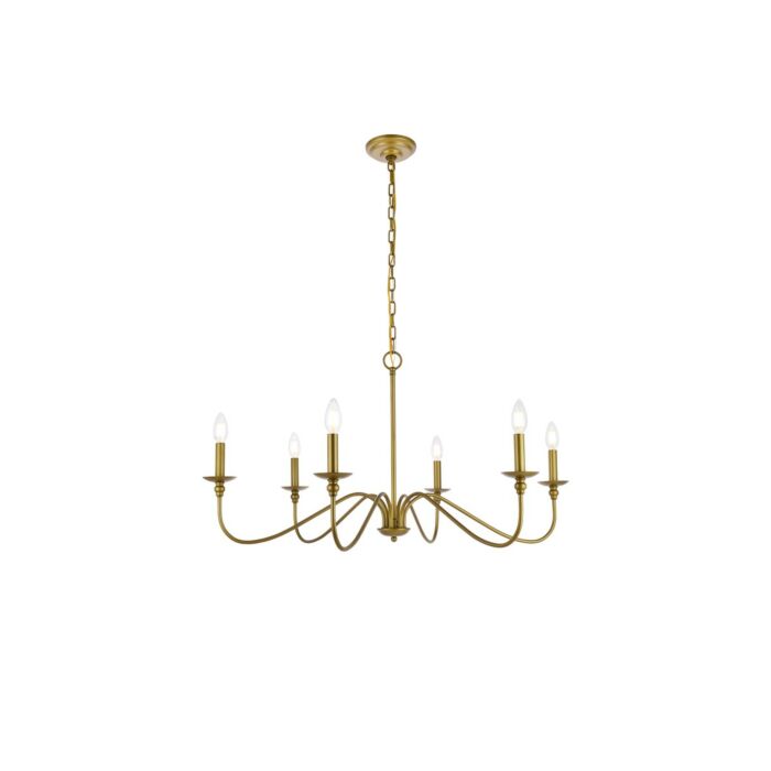 Rohan 6-Light Six Lights Chandelier in Brass