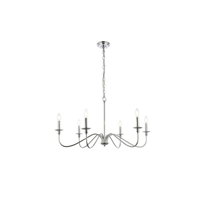 Rohan 6-Light Six Lights Chandelier in Polished Nickel