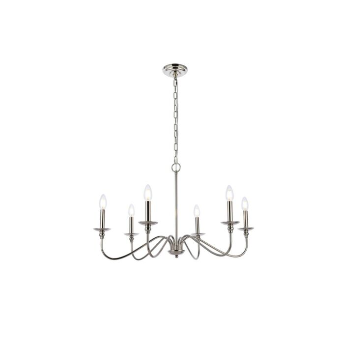 Rohan 6-Light Chandelier in Polished Nickel
