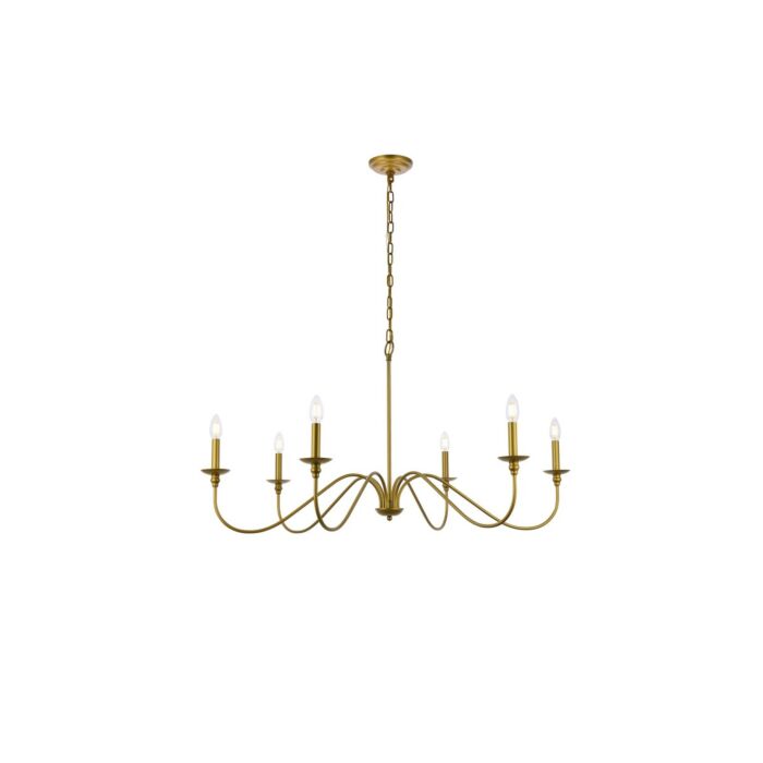 Rohan 6-Light Chandelier in Brass