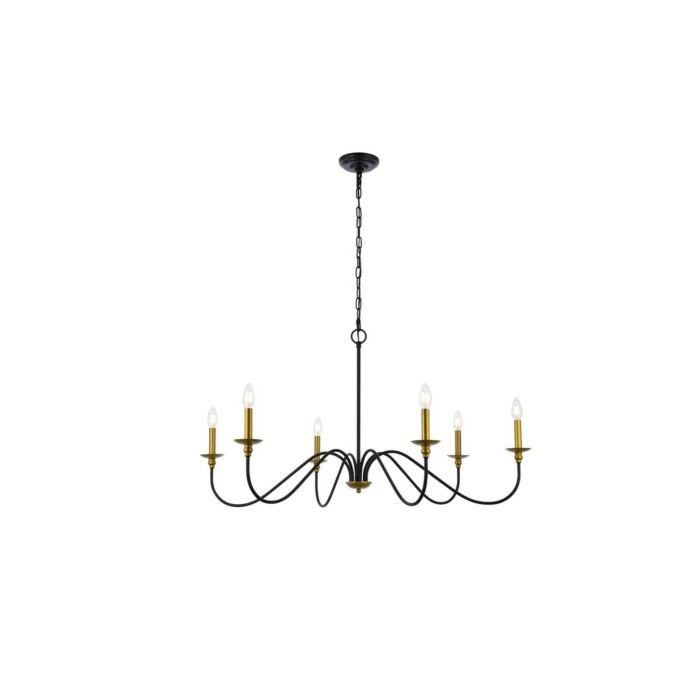 Rohan 6-Light Chandelier in brass
