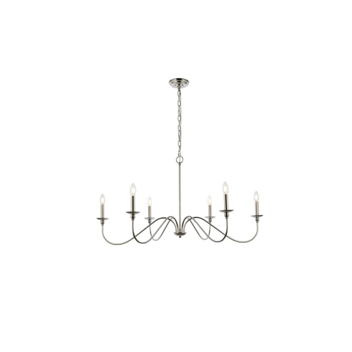Rohan 6-Light Chandelier in Polished Nickel