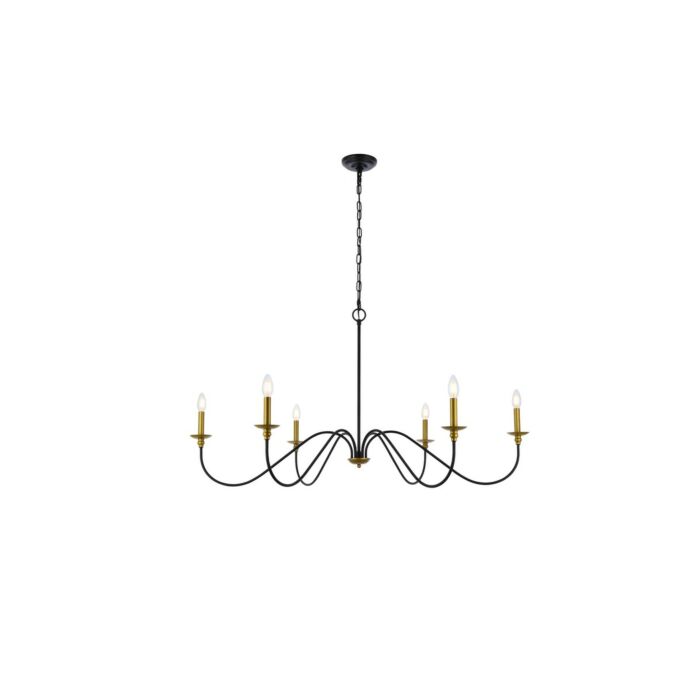 Rohan 6-Light Chandelier in brass