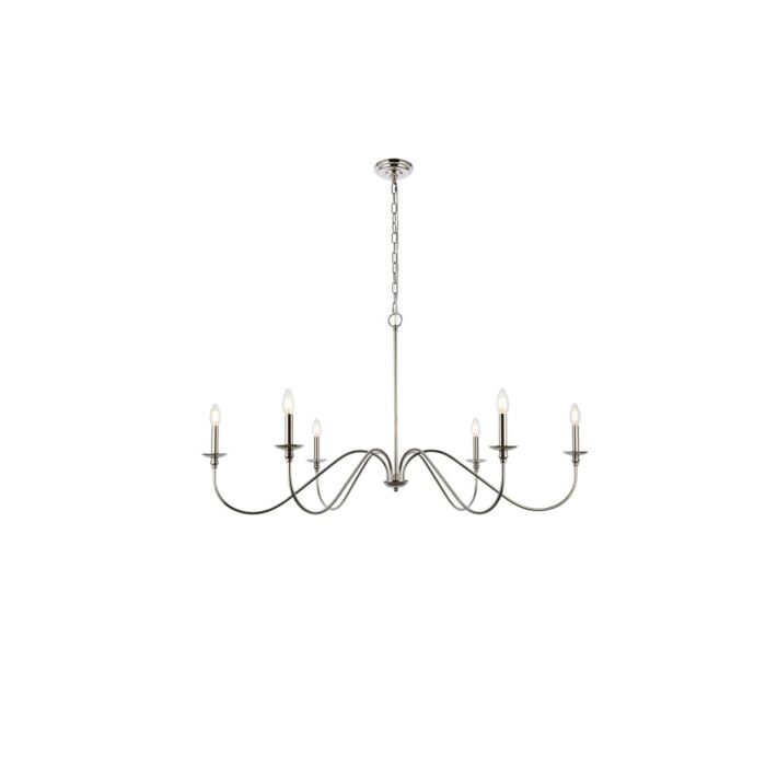 Rohan 6-Light Chandelier in Polished Nickel