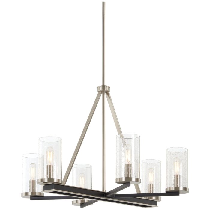 Minka Lavery Cole'S Crossing 6 Light Chandelier in Coal With Brushed Nickel