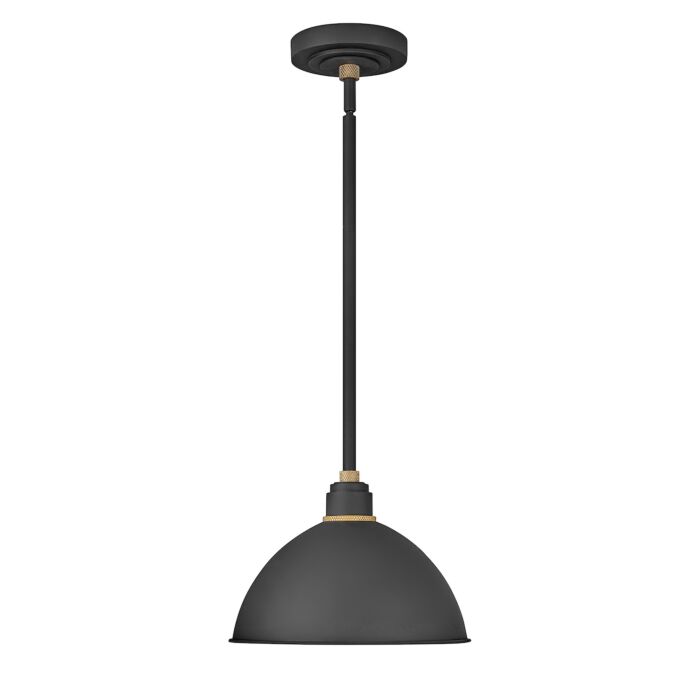 Hinkley Foundry Outdoor Hanging Light in Textured Black