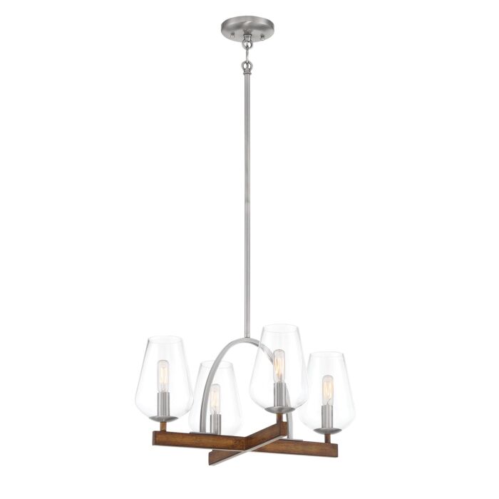 Minka Lavery Birnamwood 4 Light Ceiling Light in Koa Wood With Pewter