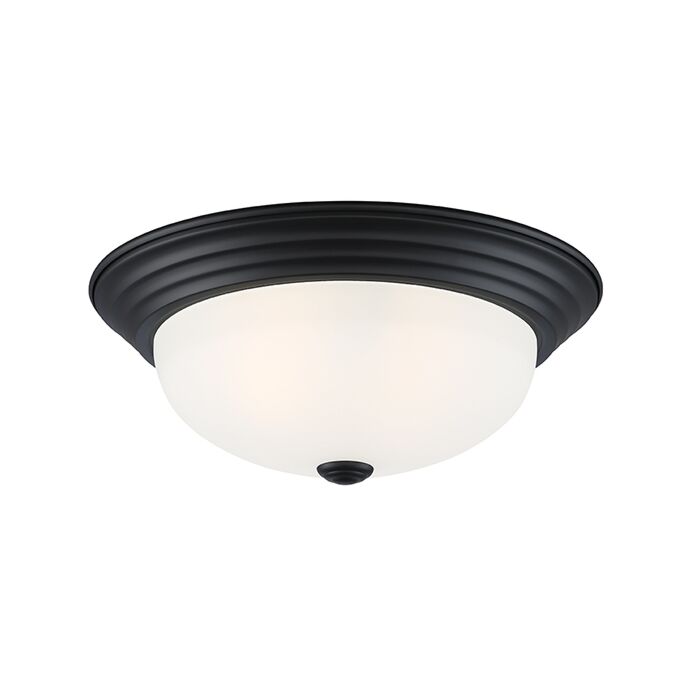 Decorative Flushmount 2-Light Flushmount in Matte Black