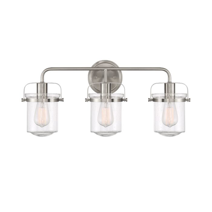Jaxon 3-Light Bathroom Vanity Light Bar Vanity in Brushed Nickel