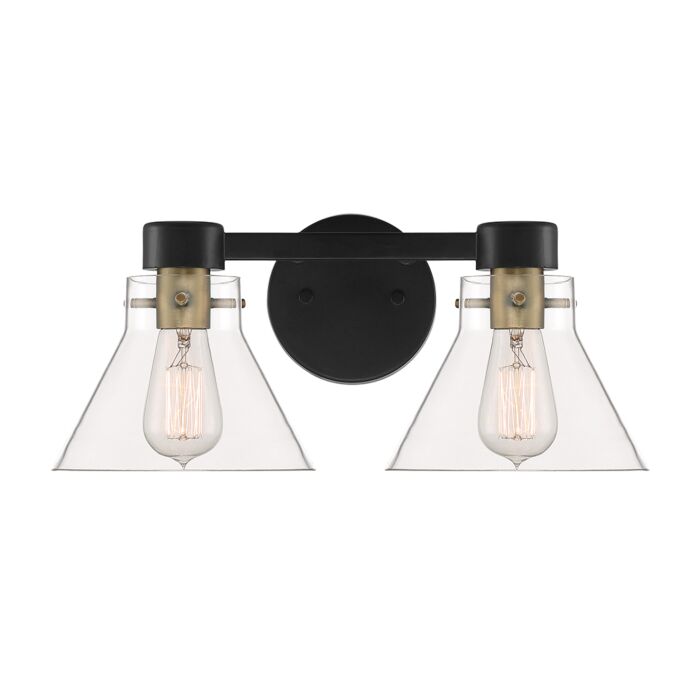 Willow Creek 2-Light Bathroom Vanity Light Bar Vanity in Matte Black