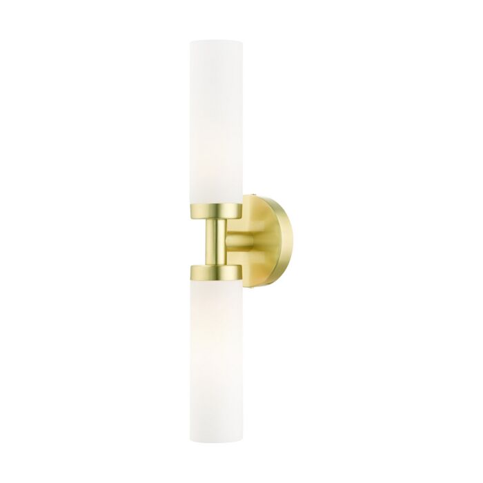Aero 2-Light Bathroom Vanity Light in Satin Brass