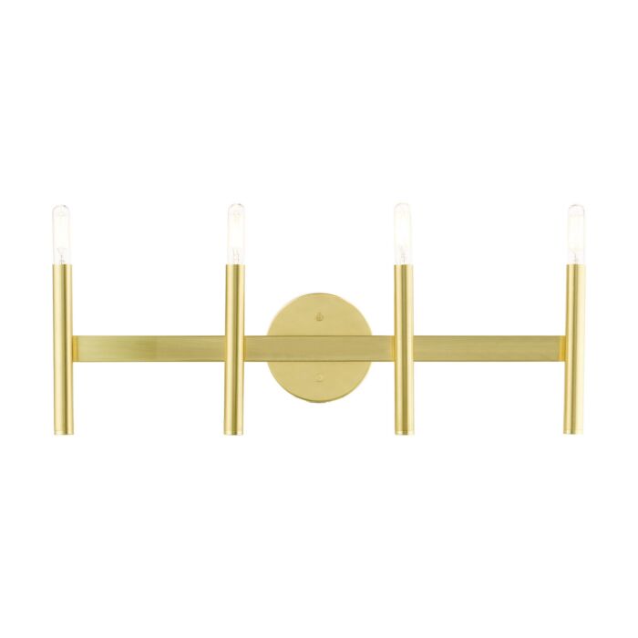 Copenhagen 4-Light Bathroom Vanity Light in Satin Brass