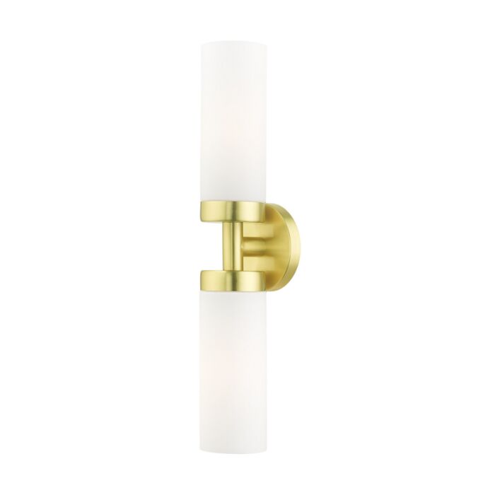 Aero 2-Light Bathroom Vanity Light in Satin Brass