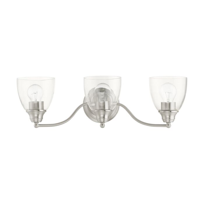 Montgomery 3-Light Bathroom Vanity Light in Brushed Nickel