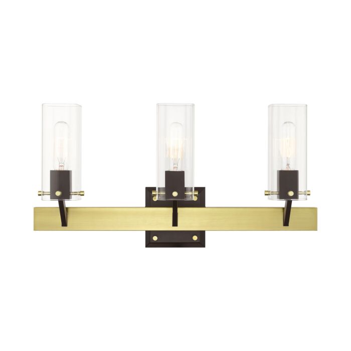 Beckett 3-Light Bathroom Vanity Light in Satin Brass & Bronze