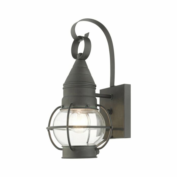 Newburyport 1-Light Outdoor Wall Lantern in Charcoal