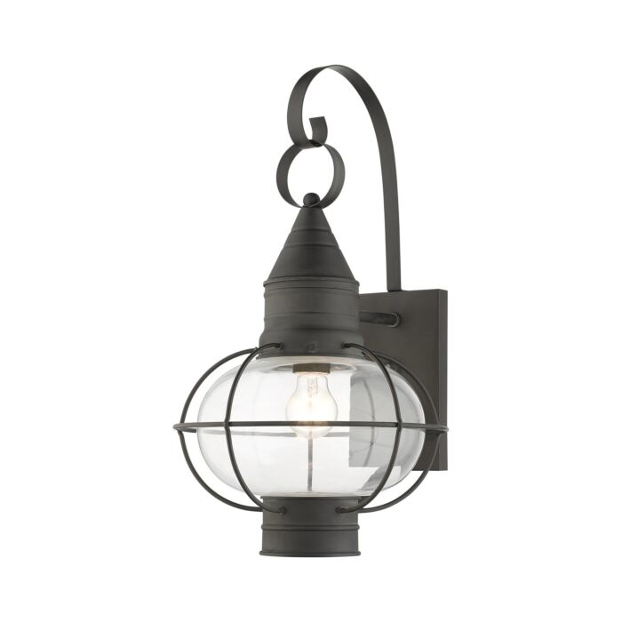 Newburyport 1-Light Outdoor Wall Lantern in Charcoal