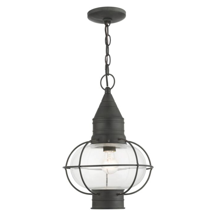 Newburyport 1-Light Outdoor Pendant in Charcoal