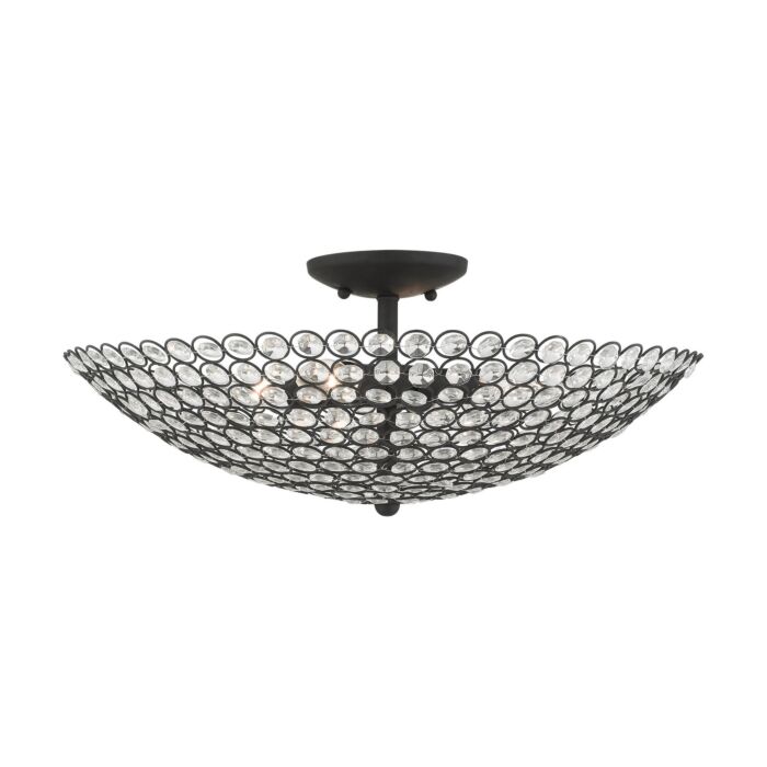 Cassandra 4-Light Semi-Flush Mount in Black