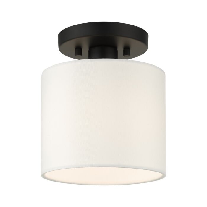 Meridian 1-Light Semi-Flush Mount in Black