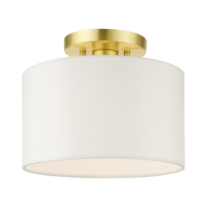 Meridian 1-Light Semi-Flush Mount in Satin Brass