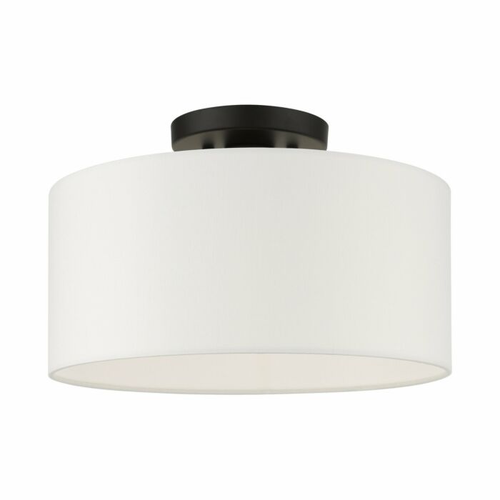 Meridian 1-Light Semi-Flush Mount in Black