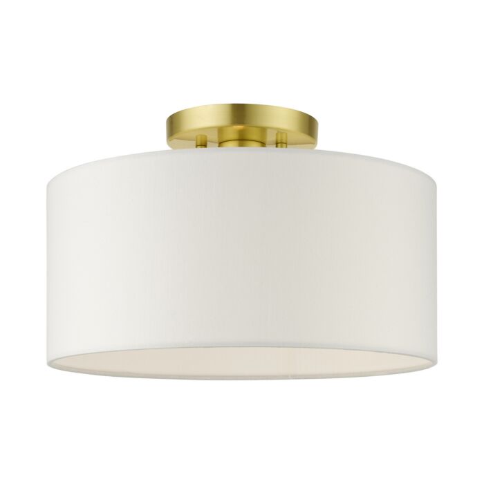 Meridian 1-Light Semi-Flush Mount in Satin Brass