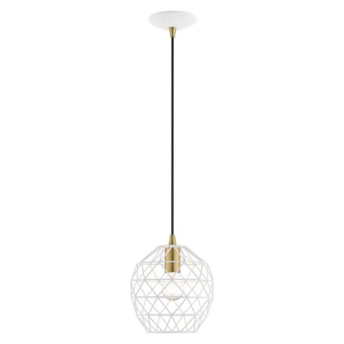 Geometrix 1-Light Pendant in White